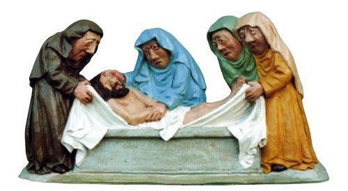 Jesus es colocado en la tumba