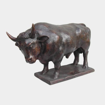 Sculpture Bronze Old bull