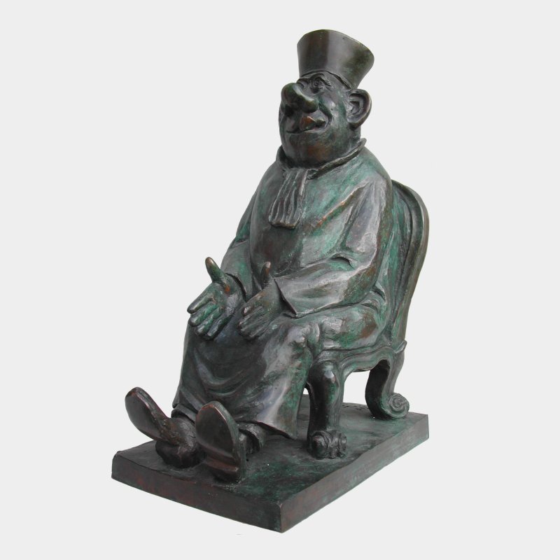 sculpture Bronze Seated lawyer